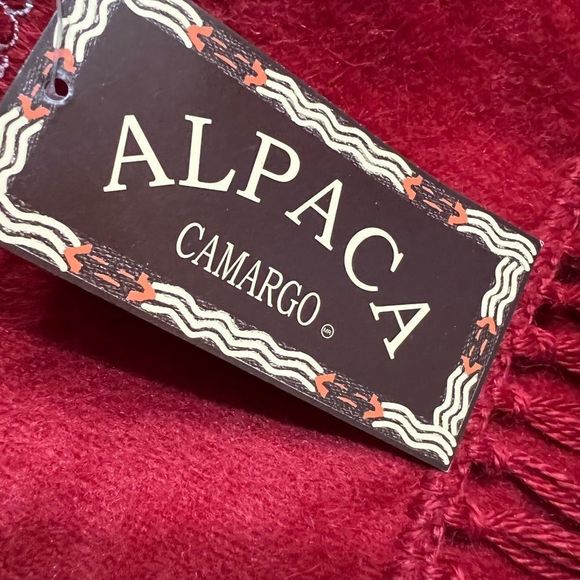 Alpaca Camargo Red 100% Alpaca Scarf NWT Peru - Picture 2 of 7